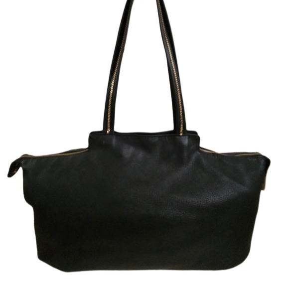 Authentic Extra Large Fendi Black Metallic Nubuck Leather Chain Shoulder Bag - Picture 11 of 16